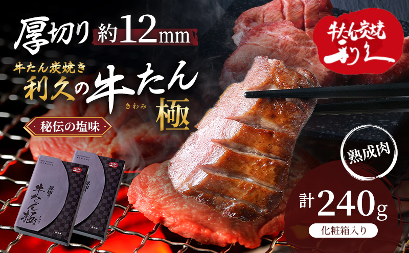 【特別寄附額】 牛タン 極 240g (120g×2個) セット 利久 牛たん 熟成肉 タン塩 厚切り牛タン 牛 牛肉 肉 お肉 タン タン中 タン元 厚切り 焼肉 焼き肉 惣菜 おかず ごはんのお供 ギフト プレゼント 記念日 お土産 冷凍 冷凍配送 宮城 宮城県 岩沼市