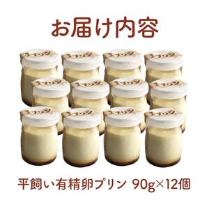 環の花 平飼い有精卵プリン 12個 スイーツ 国産 濃厚 【プリン】【ho1394】