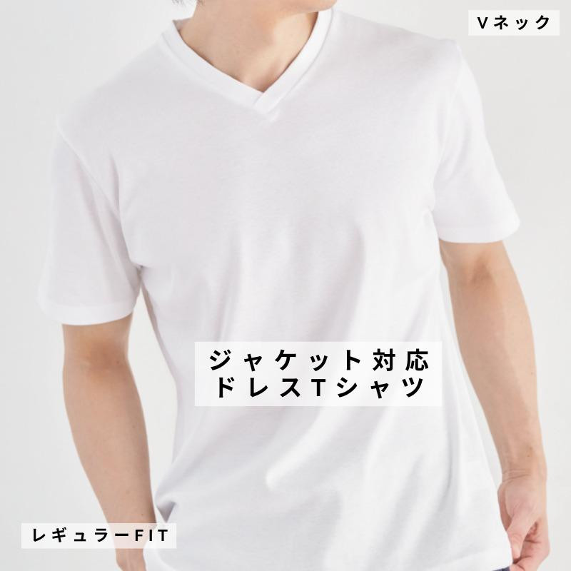 
【ドレスTシャツ】GIZAコットンフライス レギュラーフィット 半袖｜Vネック
