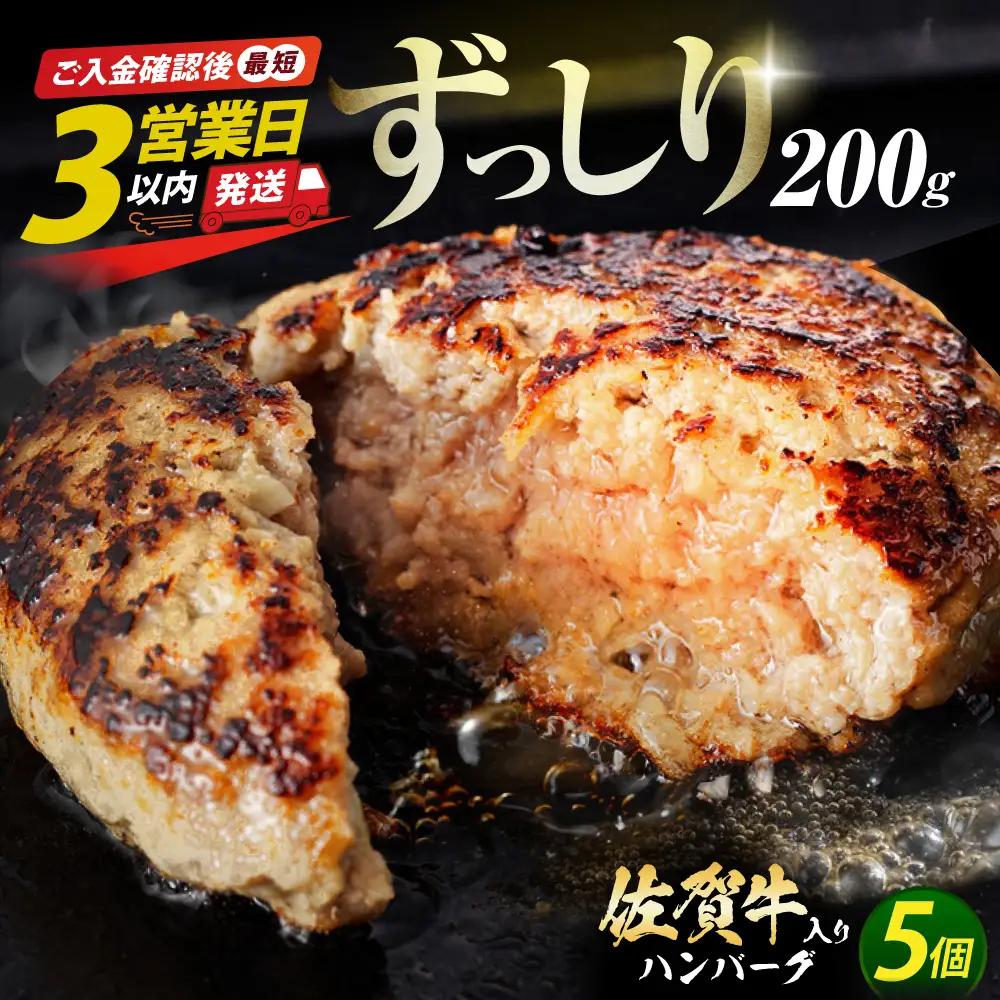 【最速発送】佐賀牛ハンバーグ 200g×5個 [HAS040]  牛肉 ハンバーグ