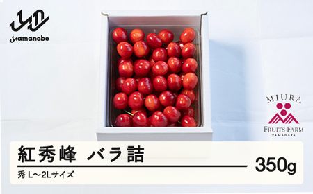 《先行予約》2025年 山形県産 さくらんぼ 紅秀峰 バラ詰 350g 秀 L～2L サクランボ F21A-479