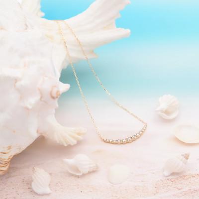 ふるさと納税 山梨県 K18 0.5ctダイヤモンド　アーチペンダントネックレス　HH019187 |  | 02