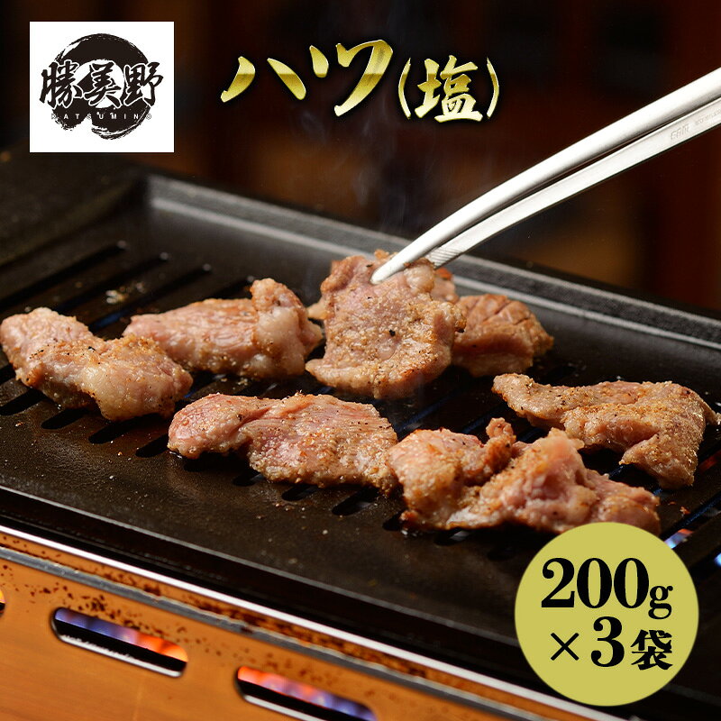 【ふるさと納税】塩 冷凍 勝美野のホルモン 200g×3袋 ハツ 自家製だれ 焼肉 自家製たれ 秘伝のたれ お酒 静岡県浜松市