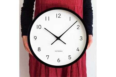 KATOMOKU muku clock 木製掛け時計（ブラック）km-139BK