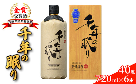 麦焼酎 千年の眠り 720ml×6本 樫樽長期貯蔵 麦焼酎