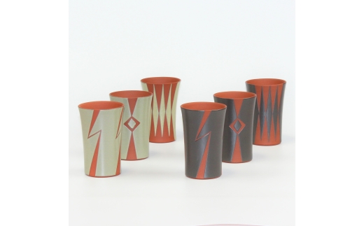 赤水窯 無名異ビアカップ(単品・色柄おまかせ)
