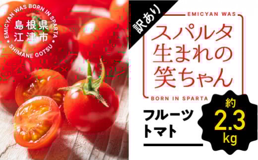 【先行予約】【2024年11月発送】【訳あり】スパルタ生まれの笑ちゃん フルーツトマト 約2.3kg【配送不可：離島】【GC-16】｜送料無料 フルティカ ミニトマト フルーツミニトマト フルーツトマト 野菜 トマト 完熟 プチ 甘味 酸味 旨味 濃厚 果皮 絶品 新鮮 冷蔵 お弁当 贈物 サラダ 産地直送 江津市｜