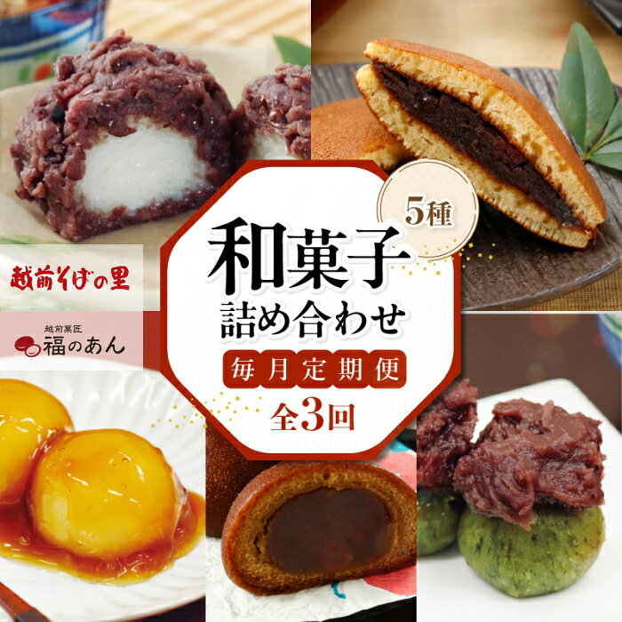 【ふるさと納税】福井銘菓・福のあん！【和菓子頒布会3か月】おはぎ、どら焼き、揚げかりんとう饅頭・みたらし団子・よもぎ団子 そばの里　送料無料 福井県 越前市 お取り寄せ あんこ 和菓子 和スイーツ ご挨拶 お祝い お返し 贈り物 越前 武生製麺 冷凍便（18209）