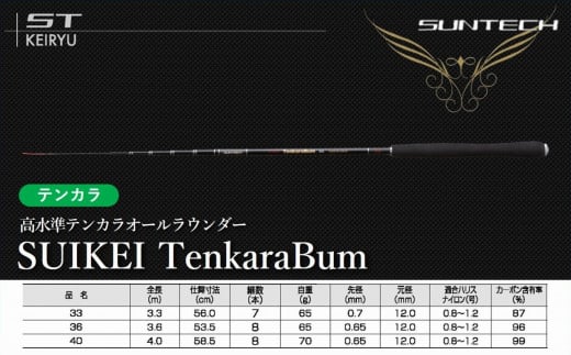 【日本製・渓流竿】SUIKEI TenkaraBum 33（72-6）