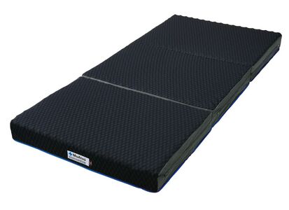 30年 ムアツ マットレス  XX コンフォート ダブル 三つ折り 折りたたみ マットレス 約 10cm  極厚 12cm 敷布団 敷き布団 寝具 シーツ 専用シーツ付 綿 ブルー 市川三郷町 限定 