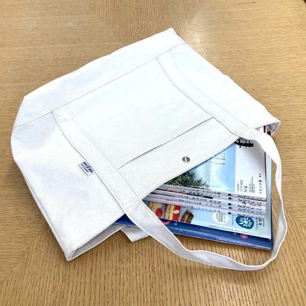 《武豊町の織布工場にて製造》知多半島で400年織り継がれる知多木綿の帆布トート│コットン アパレル 普段使い