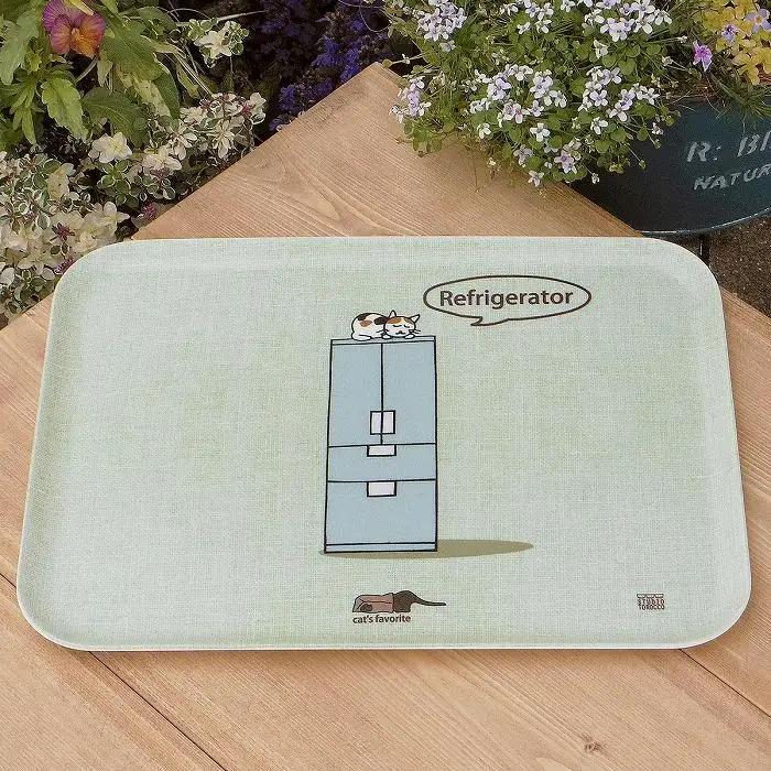ネコダラトレイM角「冷蔵庫でお昼寝」 ネコだらけ トレー 猫グッズ