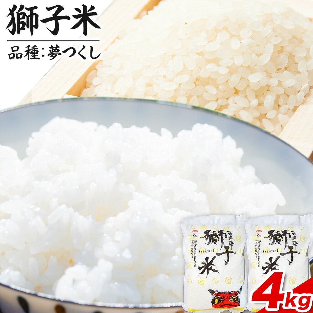 【ふるさと納税】令和7年産 特別栽培米 獅子米（品種：夢つくし） 精米 4kg(2kg×2袋) 白米 精米 株式会社コモリファーム《30日以内に出荷予定(土日祝除く)》減農薬・減化学肥料栽培