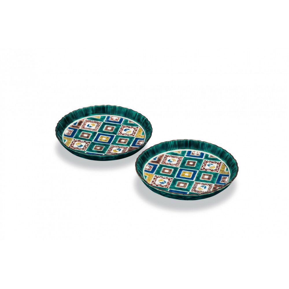 【ふるさと納税】ペア5.5皿　石畳の図 民芸品 工芸品 雑貨 食器 丸皿 お皿 プレート キッチン雑貨 キッチン用品