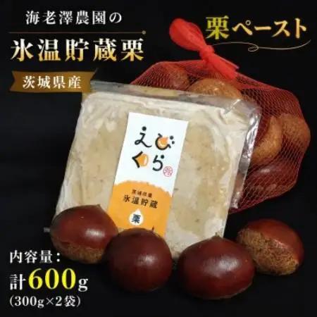茨城県産 海老澤農園の氷温貯蔵栗使用 栗ペースト 計600g(300g×2袋)【配送不可地域：離島・沖縄県】【1745650】