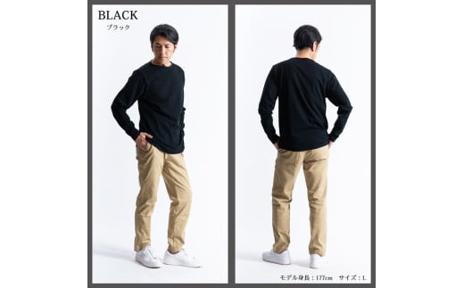 メンズ　長袖ボートネックTシャツ（FL22FＷ-004M）ブラック 黒【XLサイズ】| メンズ シャツ 長袖シャツメンズ ファッション シャツ メンズ シャツ メンズ 長袖シャツ