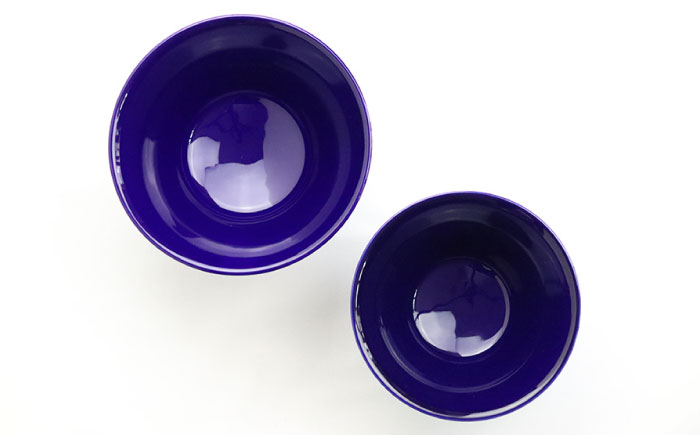 【波佐見焼】ホワイトライン麻 ミニ丼 どんぶり 瑠璃【翔芳窯】 [FE164]