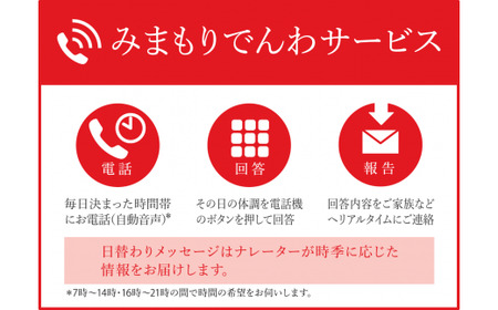 みまもりでんわサービス（携帯電話６か月）　【 家族のために　電話確認　体調確認 毎日 メールでお知らせ みまもり 電話サービス　青森県 贈り物 贈答 ギフト プレゼント】【02402-0210】