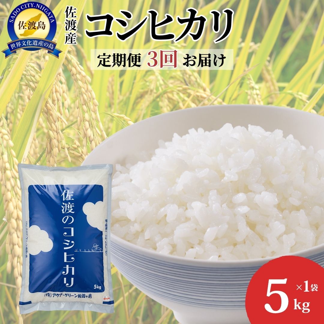【令和8年産】【定期便3回】 佐渡産コシヒカリ 5kg195960-0019