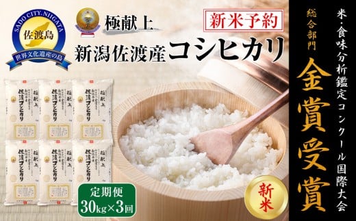 
            【令和7年産】30kg 新潟県佐渡産コシヒカリ30kg(5kg×6)×3回「3カ月定期便」
          