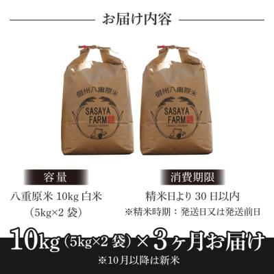 ふるさと納税 東御市 令和7年新米受付【3回定期便】八重原米10kg(5kg×2)白米※2025年10月以降発送|笹屋農園 |  | 02