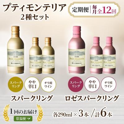 ふるさと納税 笛吹市 【毎月定期便】プティモンテリアスパークリング2種 290ml 6本 モンデ酒造 山梨県笛吹市全12回 |  | 03