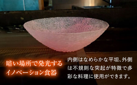 ルミナスシリーズ ボウル (小) レッド 【暗闇に輝く、卓上の新たな魔法】 多治見市 / 丸モ高木陶器 ガラス 深皿 食器 化粧箱入り[TBA219]
