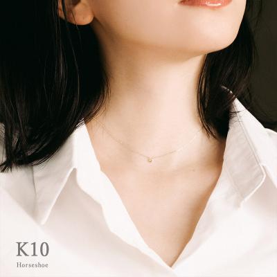 ふるさと納税 京都市 【心葉/京都】K10 天然ダイヤモンド×馬蹄ネックレス「イエローゴールド」 |  | 02