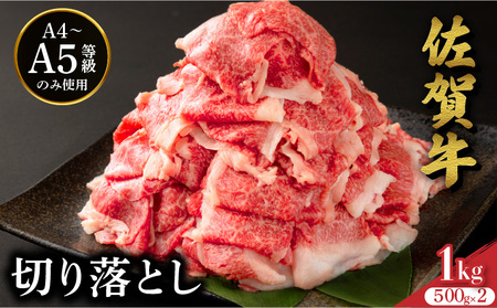 ＜定期便3回＞佐賀牛たっぷり切り落とし 1kg (500g×2パック)