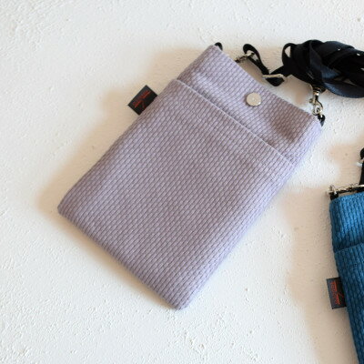 【ふるさと納税】三河木綿刺し子織　sasicco　スマホショルダー　ラベンダー【1690497】