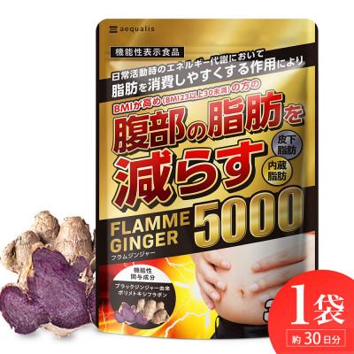 ふるさと納税 静岡市 お腹の脂肪を減らす ブラックジンジャーサプリメント フラムジンジャー 機能性表示食品 1袋約30日分