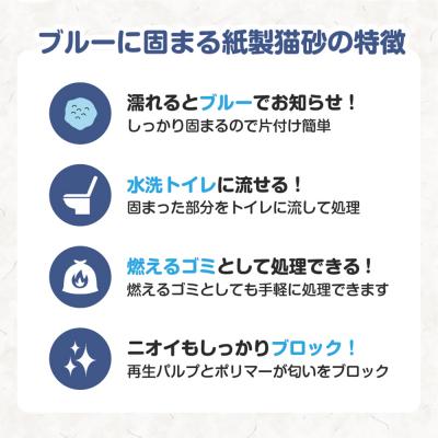 ふるさと納税 富士市 定期便【全6回隔月発送】【極】シリーズ ブルーに固まる トイレに流せる 紙製猫砂6.5L×1袋 |  | 01