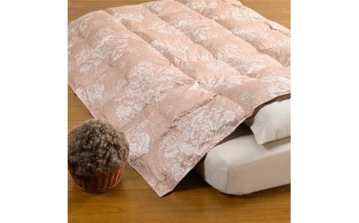 ＜京都金桝＞羽毛布団 極上 肌掛け 布団 シングル 「羽毛の宝石」アイダーダウン95% ダウンケット ピンク／ブルー 春夏秋冬 オールシーズン 京都亀岡産 日本製 ｜ 国産 寝具 布団 羽毛ふとん 掛