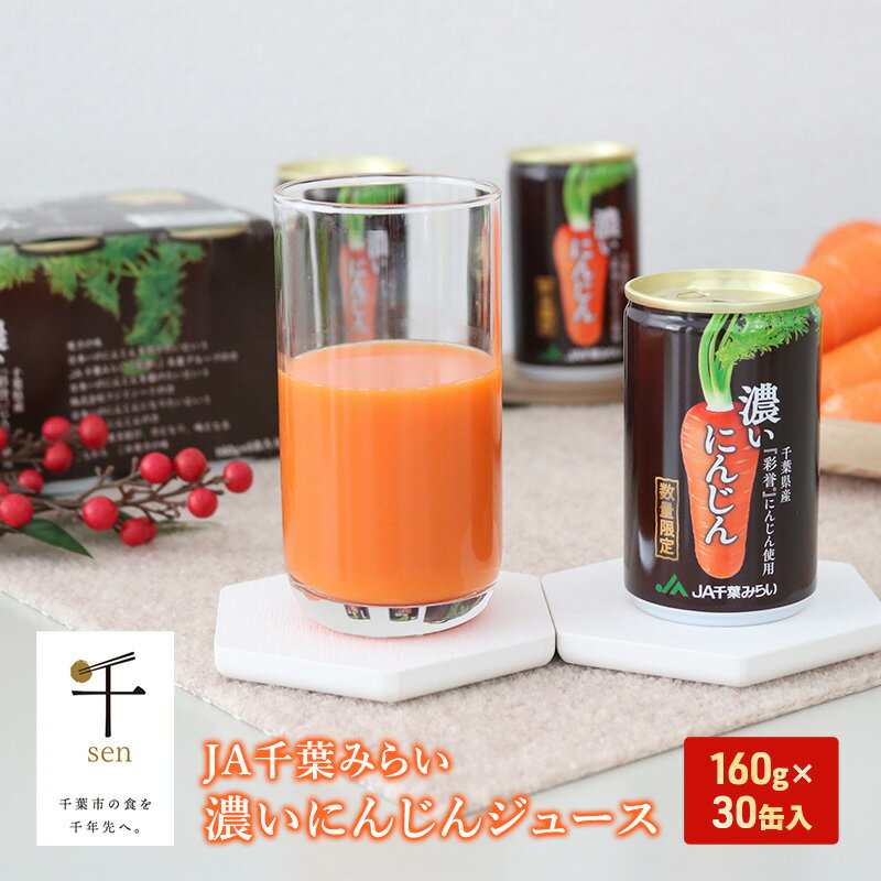 【ふるさと納税】にんじんジュース JA千葉みらい濃いにんじんジュース 160g×30缶入 ジュース にんじん ニンジン 人参 野菜 甘い 彩誉 濃縮 なめらか 千葉市 千葉県