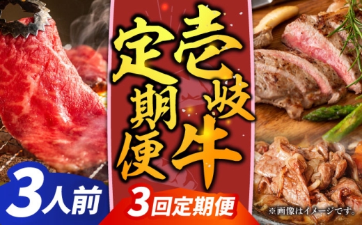 【全3回定期便】壱岐牛定期便（壱岐牛ステーキ、しゃぶすき、焼き肉セット）3人前《壱岐市》【壱岐市農業協同組合】壱岐牛 すき焼き ステーキ しゃぶしゃぶ 焼肉 [JBO166] ゴチになります 壱岐牛 ＼ぐるナイで紹介／