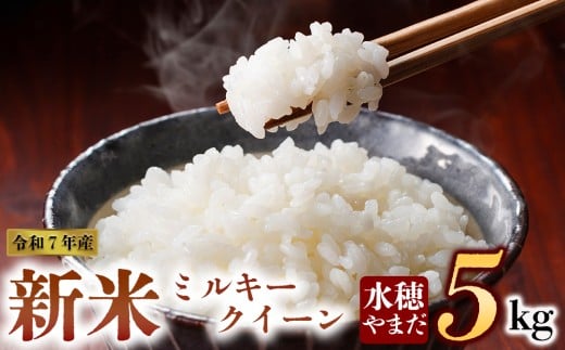 【予約】　新米 令和7年産　ミルキークイーン 5kg　水穂やまだ　グランプリ獲得 お米 米 人気 美味しい 弾力 粘り 食感 湧水 熊本 阿蘇