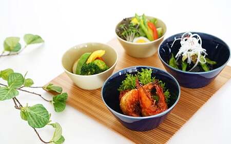 有田焼 反りボウル 4点セット 【金善製陶所】取り皿 サラダ 丼ぶり 新生活 おしゃれ うつわ 器 ギフト セット 35000円 A35-698