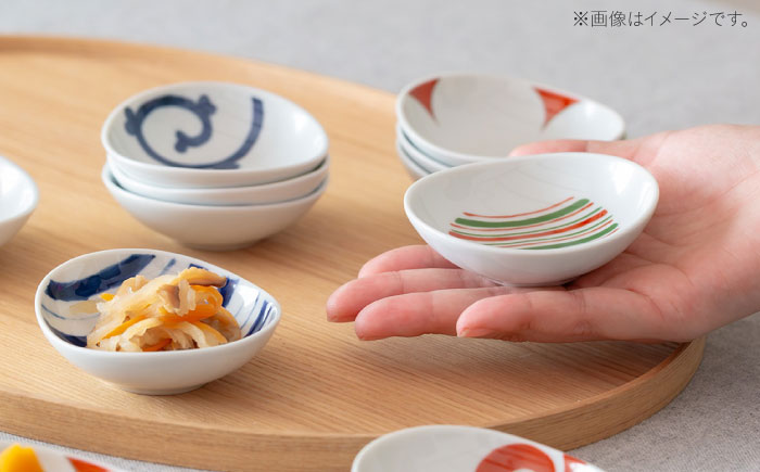 【波佐見焼】染錦絵変り 六客楕円珍味揃 ２セット 食器 ギフト【西海陶器】 [OA518]