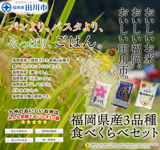 お米 福岡県産米 食べくらべ 3品種セット6kg お米