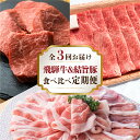 【ふるさと納税】全3回 飛騨牛 結旨豚 食べ比べ 定期便 定期配送 しゃぶしゃぶ すき焼き もも ロース カタ 鍋 お鍋 赤身 ステーキ 肉 牛肉 豚肉 お肉 和牛 冷凍 岐阜県 A5 等級 高級 国産 不揃い ブランド牛 ブランド豚 ゆいうまぶた 岐阜県 白川村 白川郷 50000円 [S903]