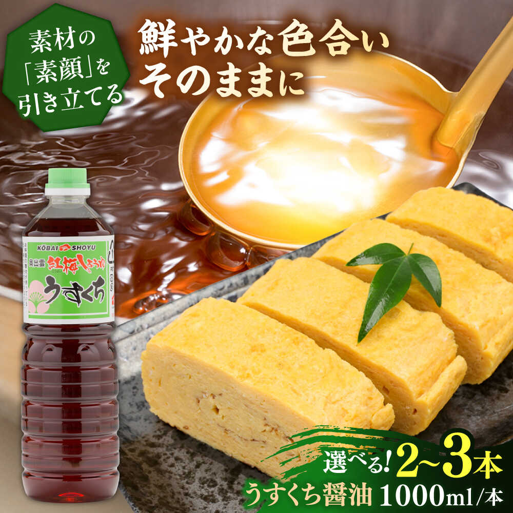 【ふるさと納税】【選べる容量】素材の「素顔」を、美しく引き立てる。うすくち醤油1000ml│調味料 醤油 しょうゆ うすくち 和食 ギフト 島根県雲南市/有限会社紅梅しょうゆ[AICV025]