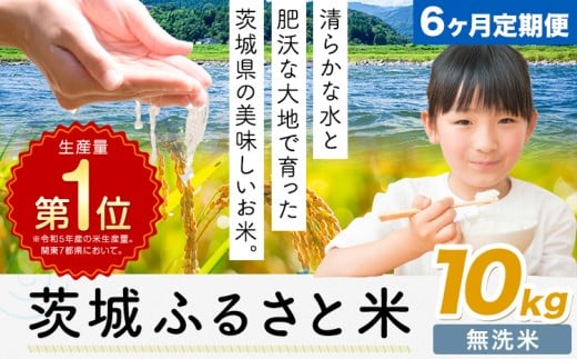 【6ヶ月定期便】米 茨城 ふるさと米 無洗米 10kg《申込月の翌月より出荷開始》茨城県 河内町 米 国産 お米 おこめ お弁当 おにぎり