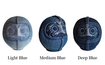 DENIM DARUMA "4" だるま 達磨 インテリア 置物 お祝い 縁起物 伝統 手作り おしゃれ デニム オリジナル オブジェ ギフト 贈り物 寒川町 神奈川 Medium Blue