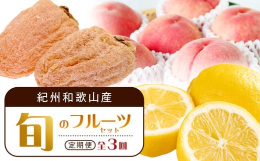 
【1・3・7月 全3回】紀州和歌山産旬のフルーツセット（干柿・レモン・桃） 定期便 【魚鶴商店】【UT71】
