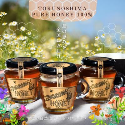 ふるさと納税 徳之島町 TOKUNOSHIMAの純粋ハチミツ(180g×3個)( はちみつ 調味料 徳之島 世界自然遺産 )