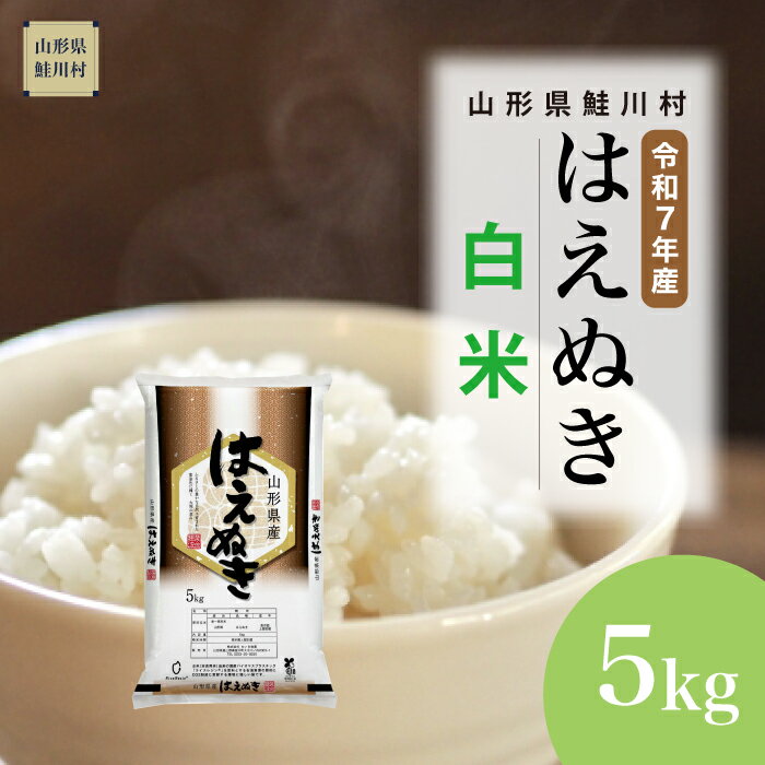 【ふるさと納税】＜令和7年産米＞ 鮭川村 はえぬき 【白米】5kg （5kg×1袋）＜配送時期選べます＞