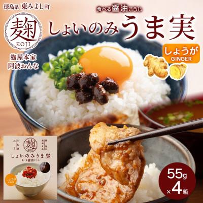 ふるさと納税 東みよし町 しょいのみ うま実 しょうが味 55g×4箱 醤油の実 調味料 おかず 発酵食品 徳島県 東みよし町