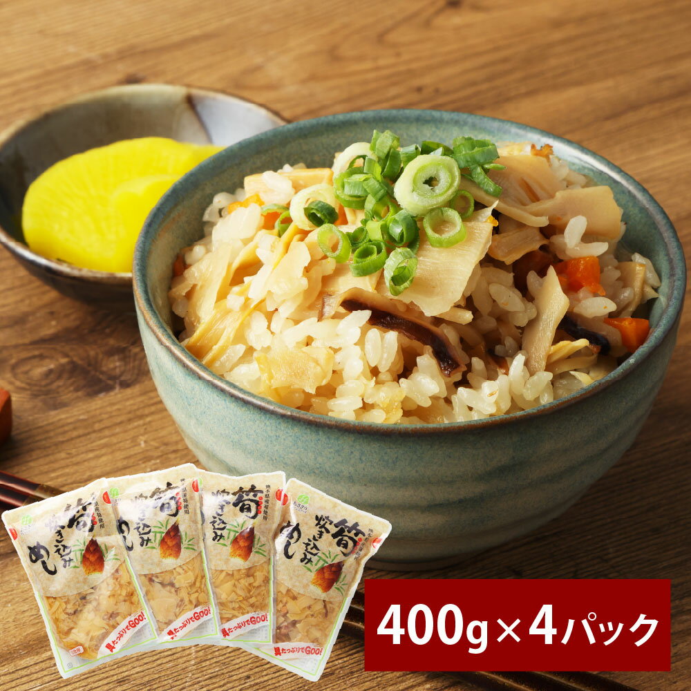 【ふるさと納税】筍炊き込み飯 計1.6kg（400g×4パック） 鶏肉 お肉 野菜 たけのこ タケノコ 筍 ごぼう 干し椎茸 人参 醬油 しょうゆ 炊き込みご飯の素 惣菜 熊本県産 国産 九州 熊本県 湯前町 送料無料