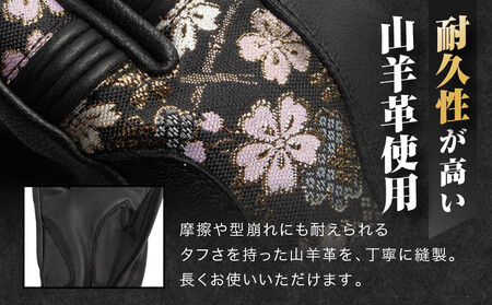 【デグナー】レザー金襴グローブ [TG-101K]　カラー：桧垣桜-ブラック【サイズM】［ 京都 八王子 バイクギア グローブ 人気 おすすめ 革 レザー ツーリング ライダー バイカー バイク ブラ