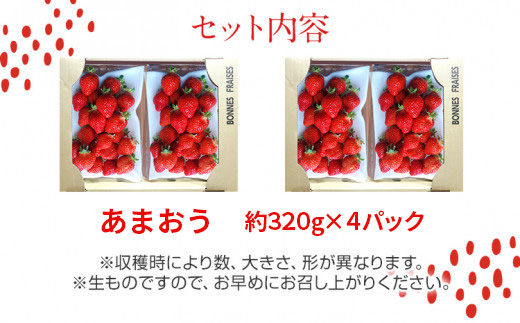 荒巻エコタロウ農園のたっぷりあまおう約320g×4パック